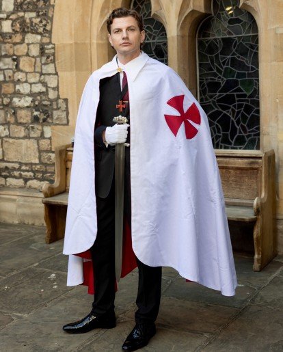 Walter Stojash in ceremonial Templar mantle